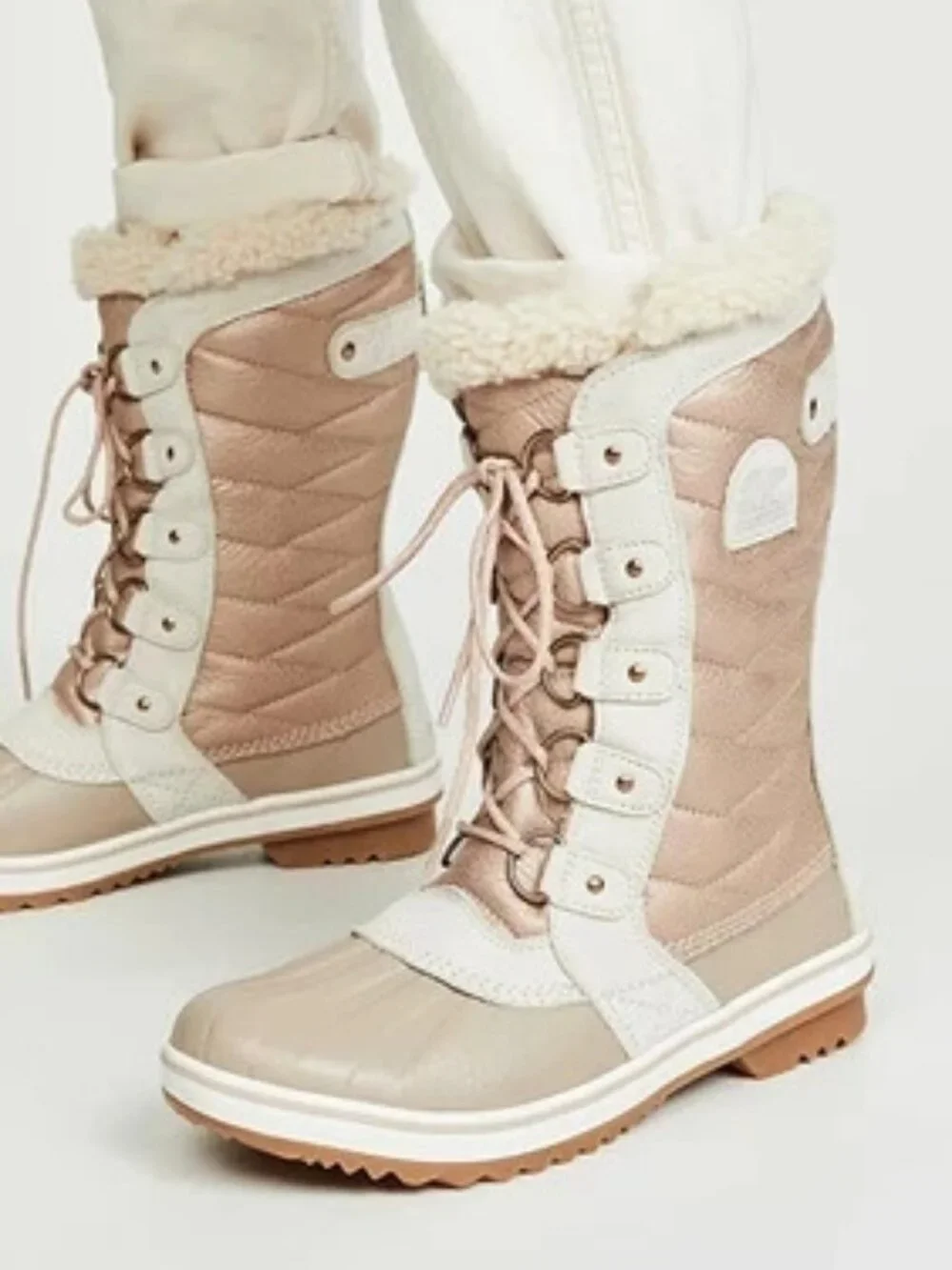Sorel Tofino II Luxe Natural Tan Boots Womens 8 Winter Faux Fur Snow Ski NEW